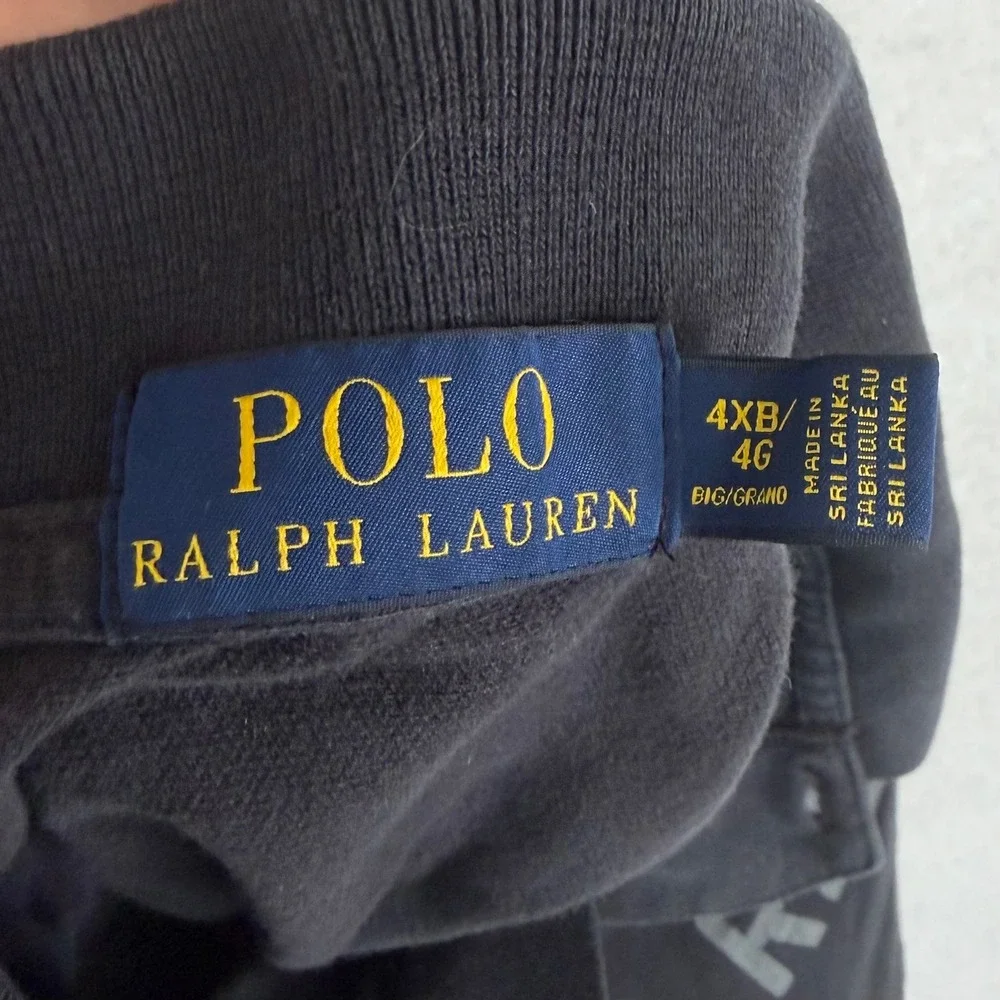 Polo Ralph Lauren Polo Shirt Mens 4XB Black USA 1967 Graphic Logo Raglan Sleeve